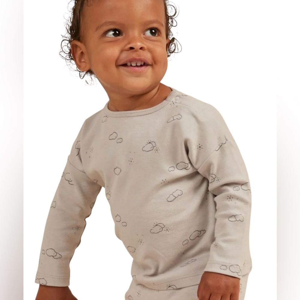NWTS Quincy Mae Long Sleeve Tee, Sunny Day/Cloud Print, Sz 18-24 months